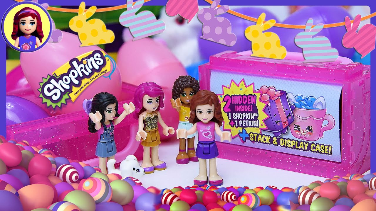 Shopkins Easter Egg Hunt with Lego Friends and Cookie - Kids Toys