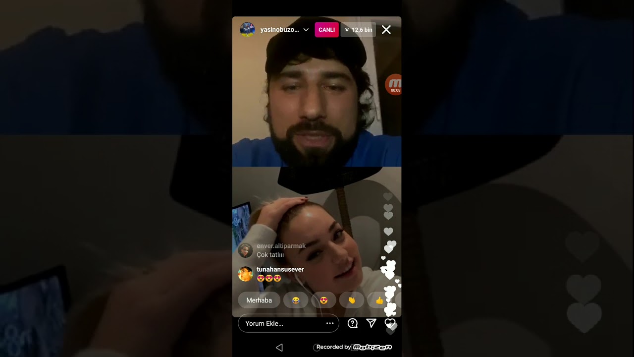 Yasin obuz ve aycan yanaç instagram canlı yayın