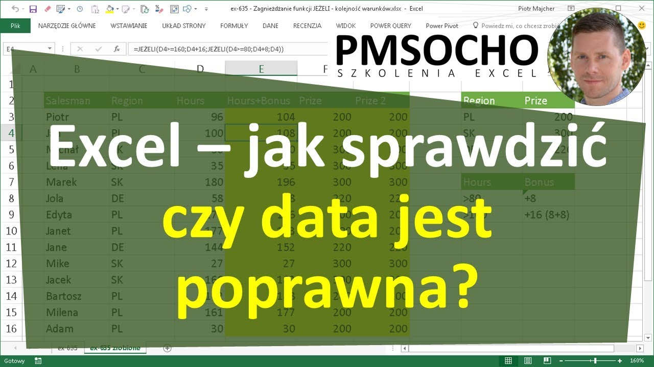 Daty w Excelu - czy data jest poprawna? [odc.796]