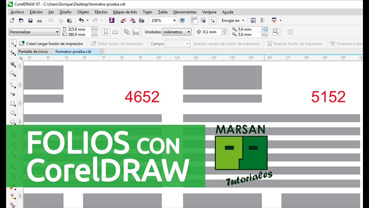 Tutorial CorelDRAW / numeracion con folios.