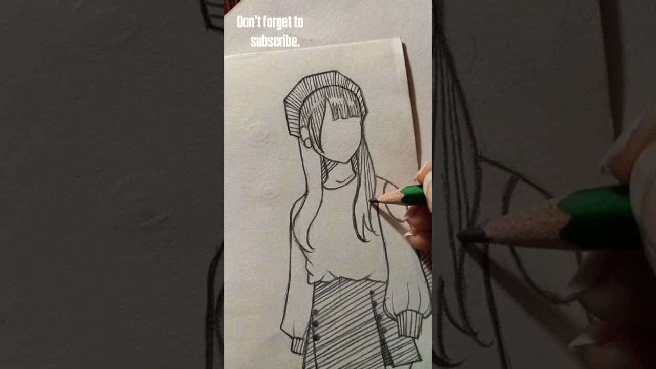 School girl drawing | girl body and hair drawing| easy girl drawing full body #drawing#youtubeshorts