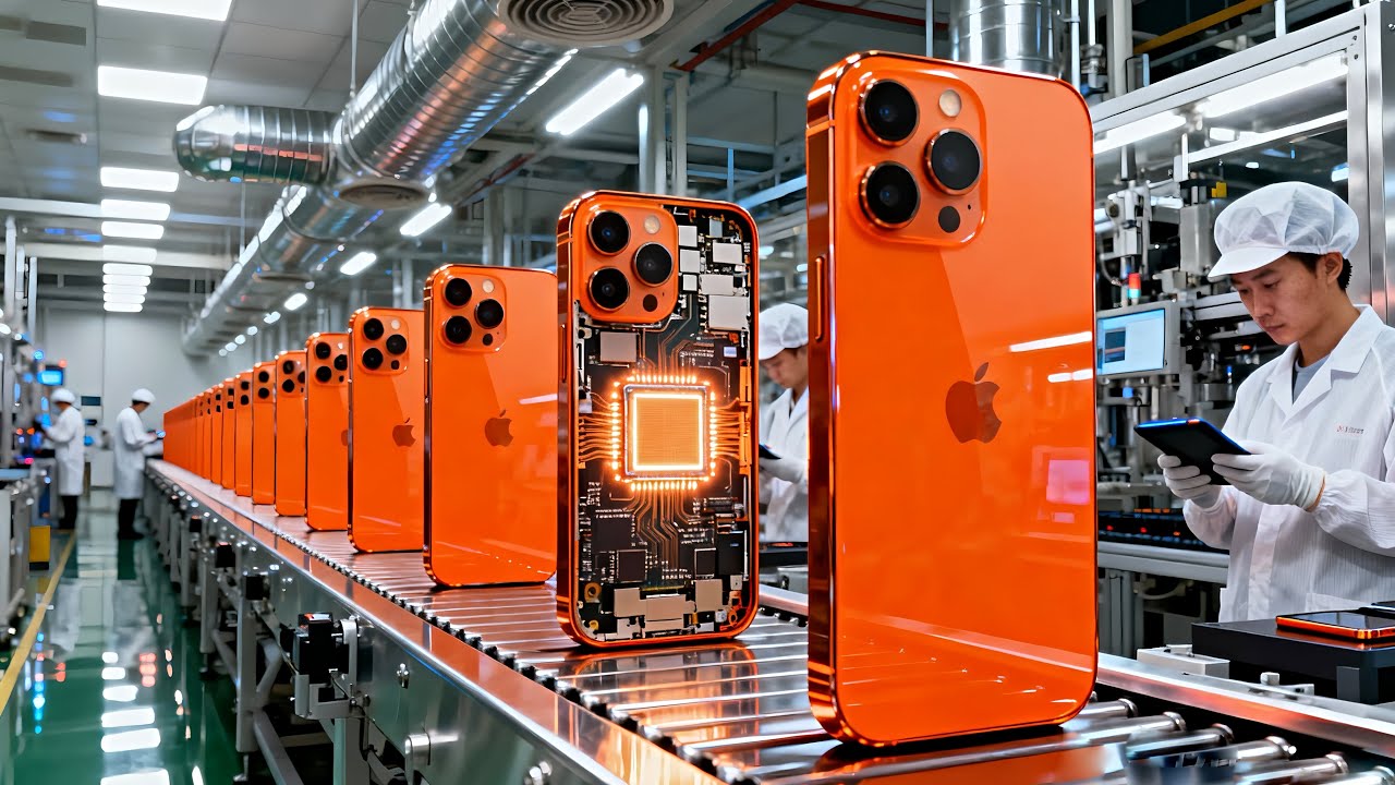 Inside Apple&rsquo;s iPhone 17 Pro Max Factory 🏭 Orange Edition Full Production Process