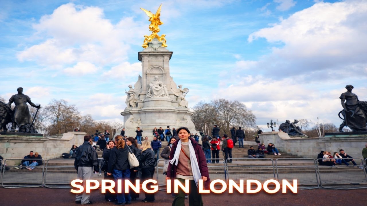 Spring London Walking Tour – Victoria to Buckingham Palace & Piccadilly Circus | 4K