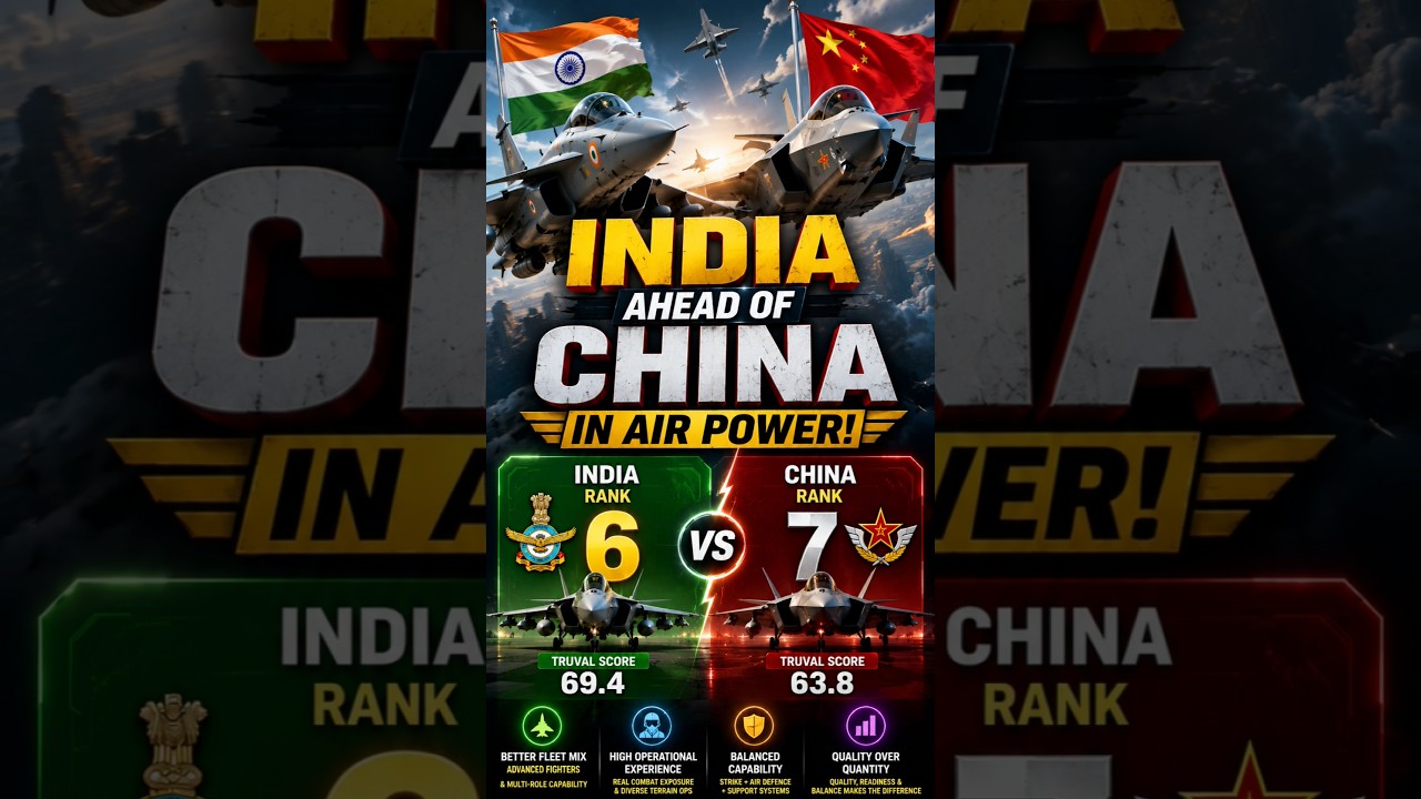 India Beats China in Air Power?  | India Rank #6, China #7!