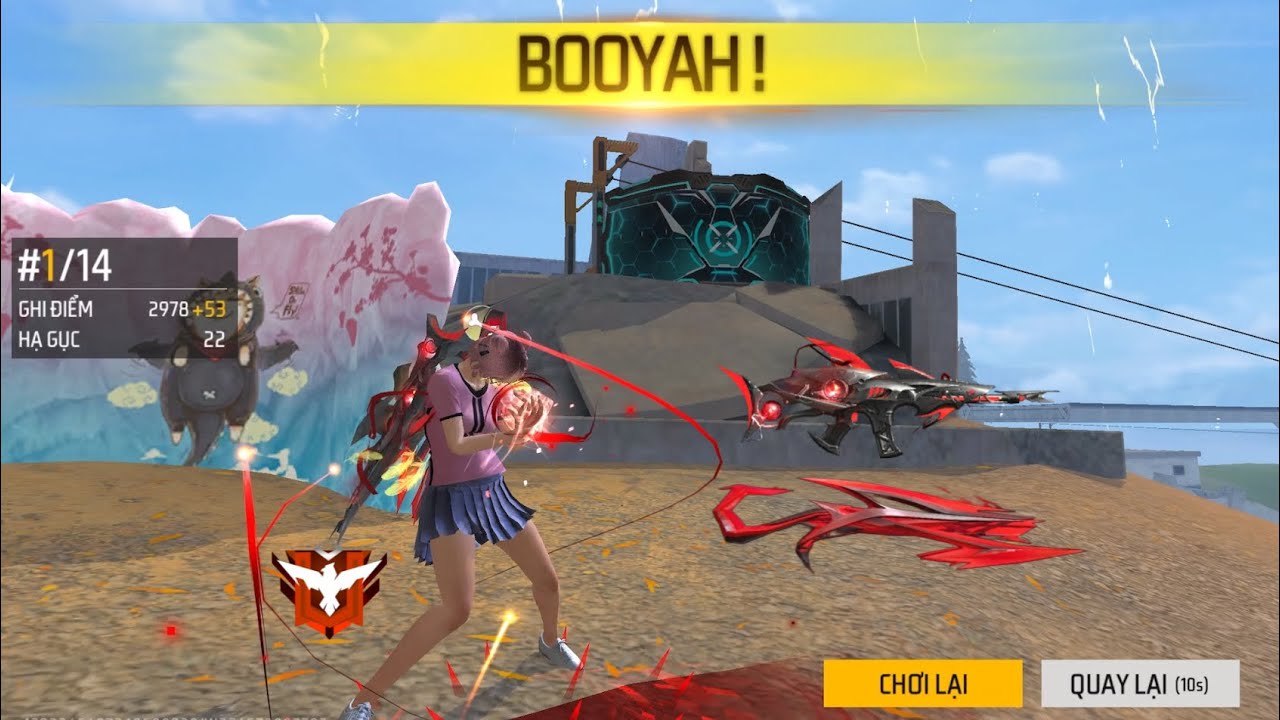 Free Fire | Комбо «Соло против отряда»: Шрам от Чёрной Акулы с M1014 Blood Fire, зачистите весь о...