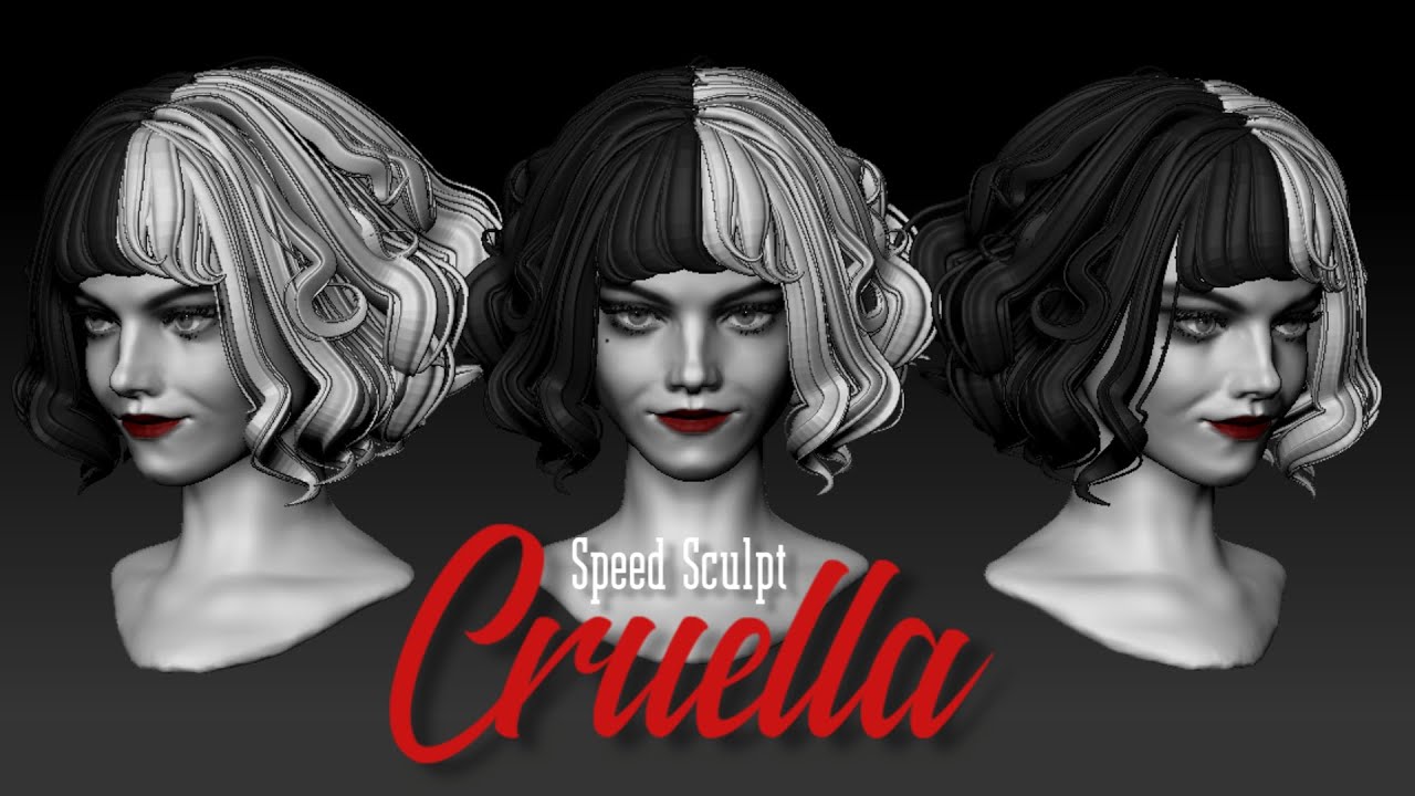 【ZBrush】クルエラのスピードスカルプト / Speed Sculpt Cruella 【blender】