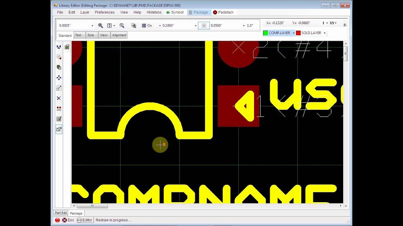 Changing Padstack from Package Editor in EDWinNET