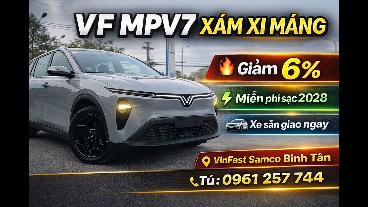 ✅Review Chi Tiết VinFast VF MPV7 Xám Xi Măng 2026 Có Gì , Xe Sẵn Giao Ngay Trước Tết![☎️0961257744]