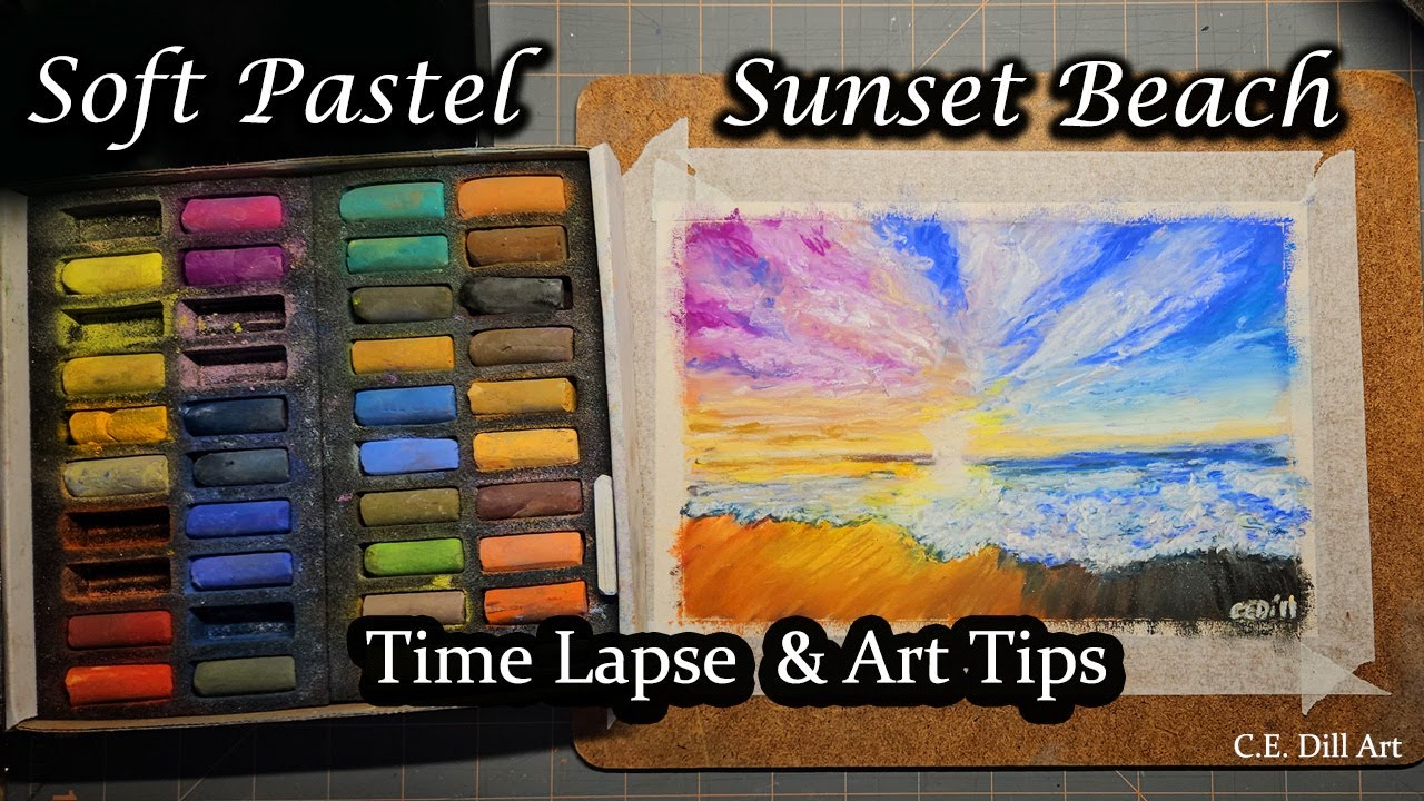 Sunset Beach Soft Pastels 🌅 Time Lapse Art Tips Painting Process