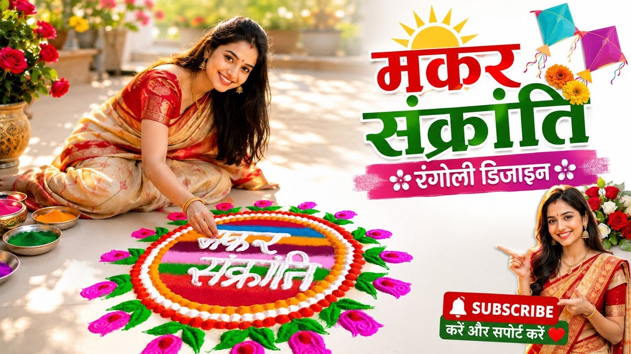 मकर संक्रांति 2026 के लिए सबसे सुंदर रंगोली ✨ | Beautiful Makar Sankranti Rangoli