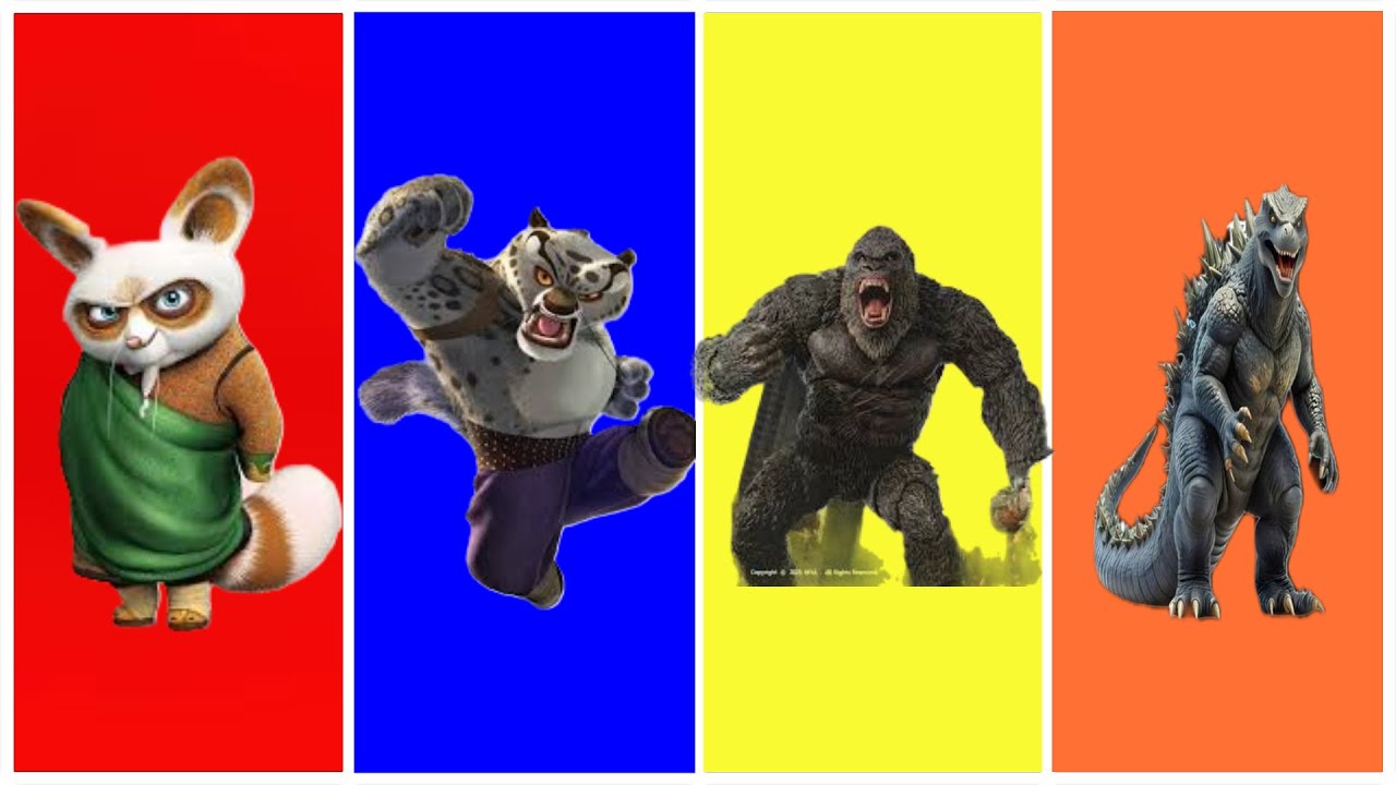 Master Shifu 🆚 Tai Lung 🆚 King Kong🆚 Godzilla  