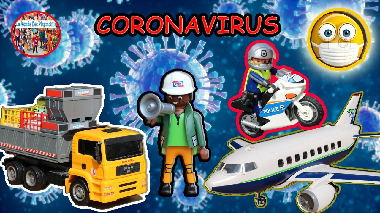 Playmobil 😷 Pandémie : livraison du Matériel Médical - Hôpital / masques en avion @Emmanuel Macron