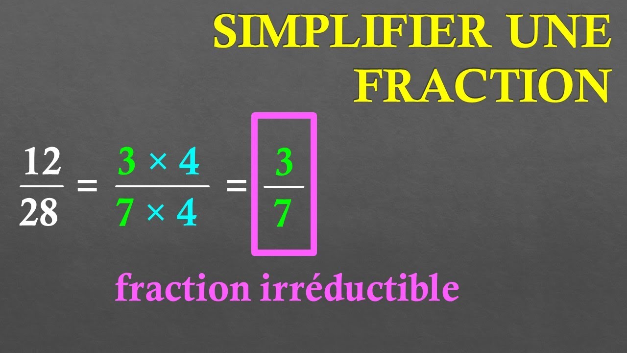 5e Simplifier une fraction, rendre une fraction irréductible