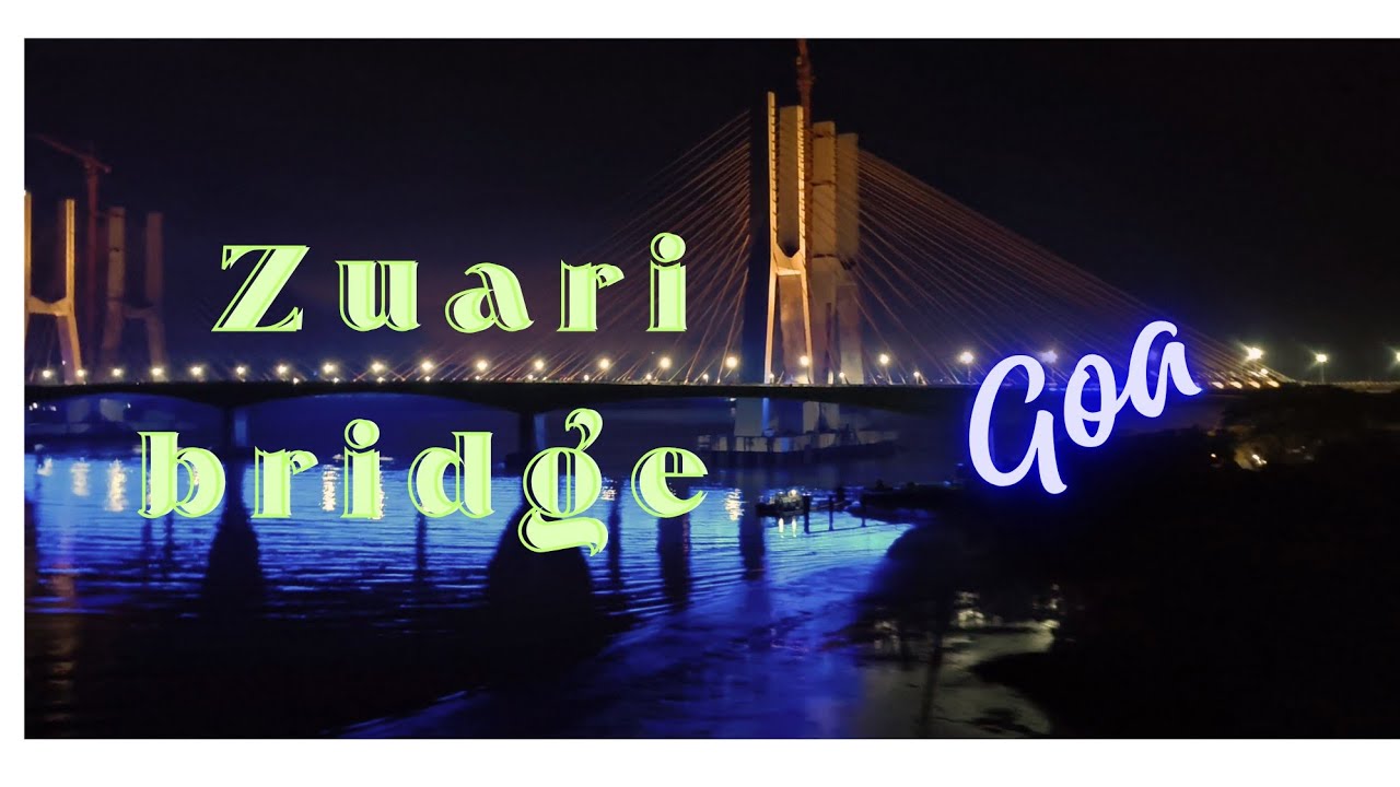 Zuari Bridge Goa at Night 🌃💡 Stunning Light Reflections