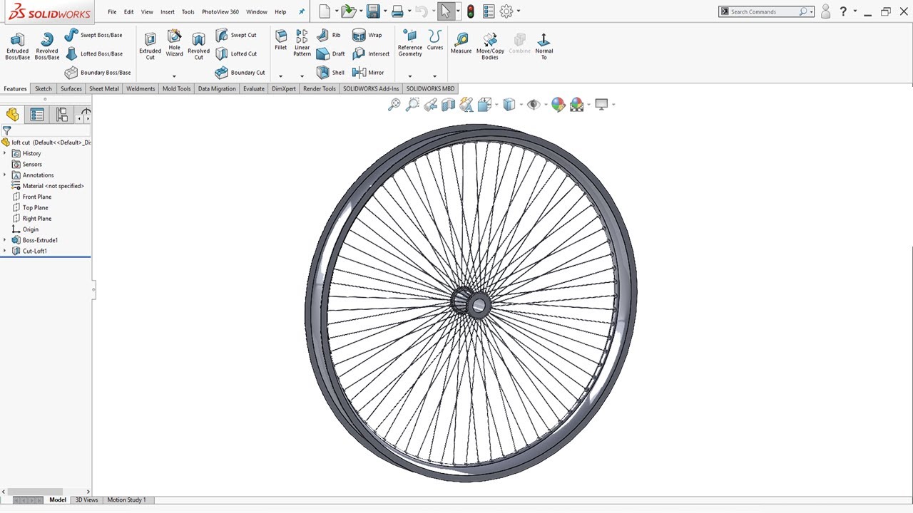SolidWorks Beginner Tutorial | Model Bicycle wheel