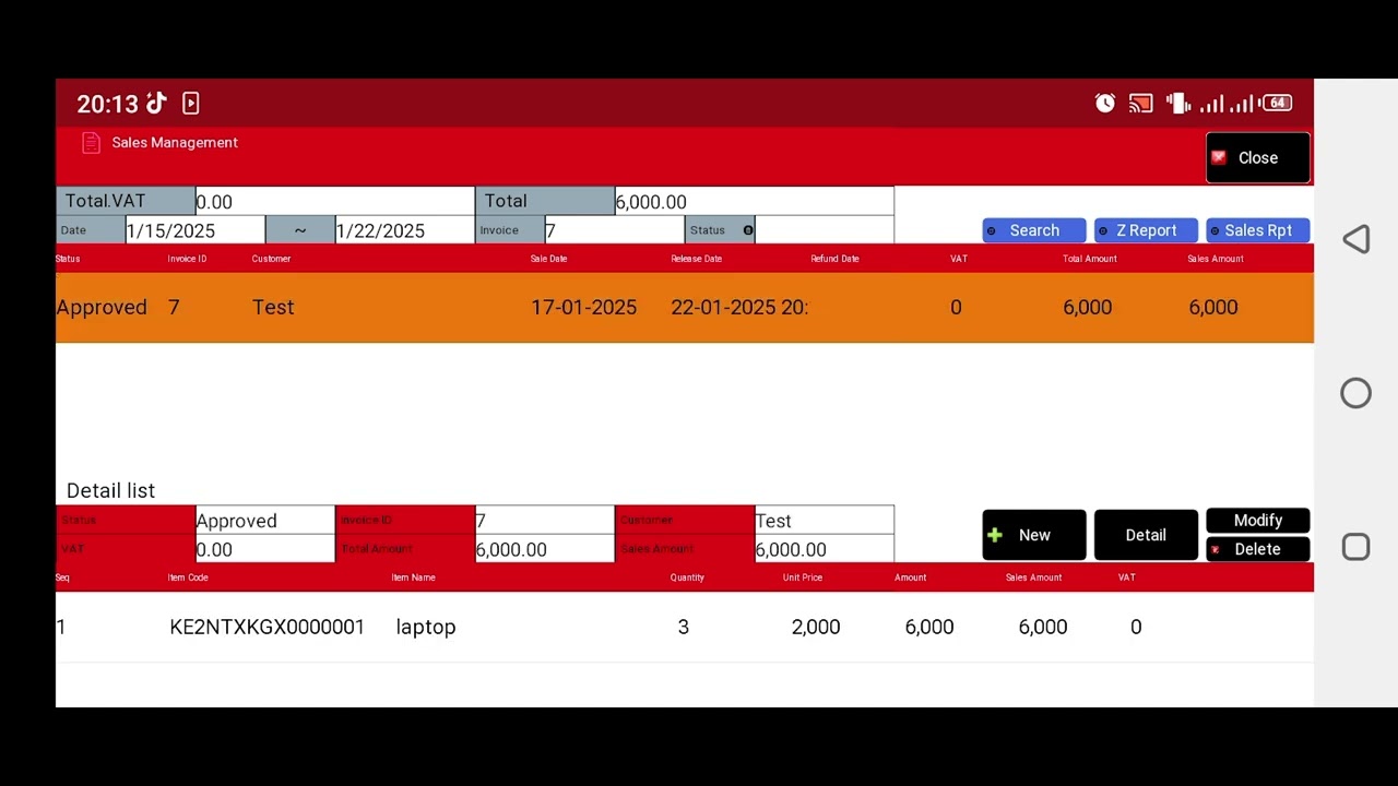 Credit note on the eTims KRA app
