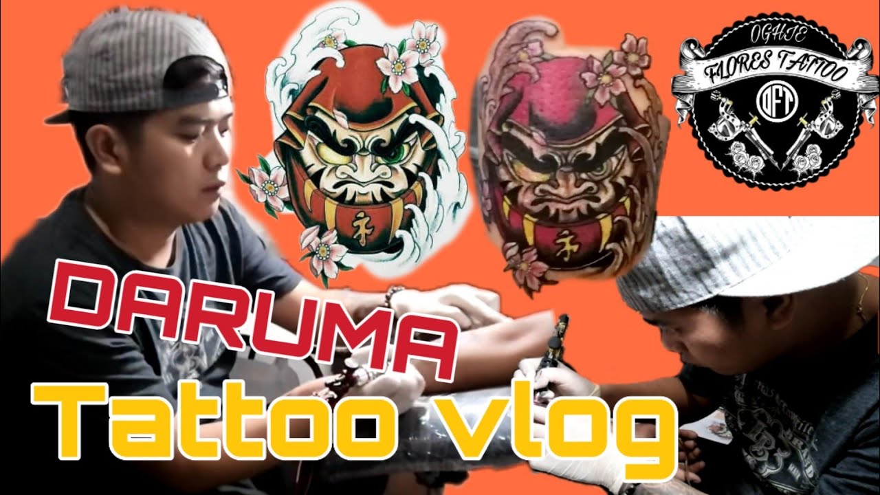 Tattoo vlog number 1.. Daruma Doll.. @Oghie Flores Tattoo..