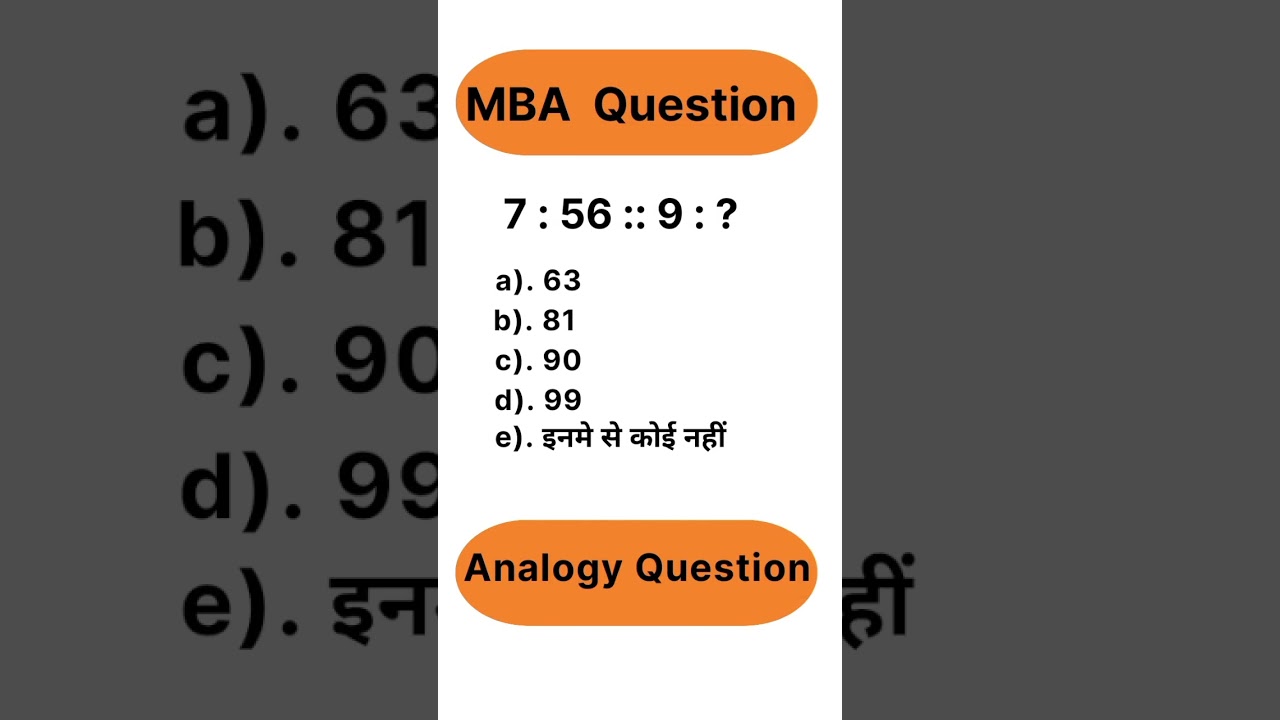 MBA Reasoning Question #mba #reasoning #education #shorts