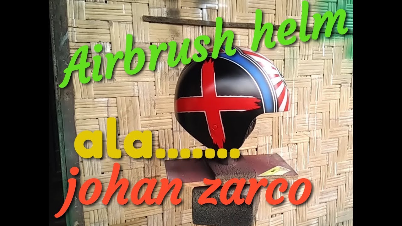 Belajar Airbrush helm bekas || motif ala JOHAN ZARCO
