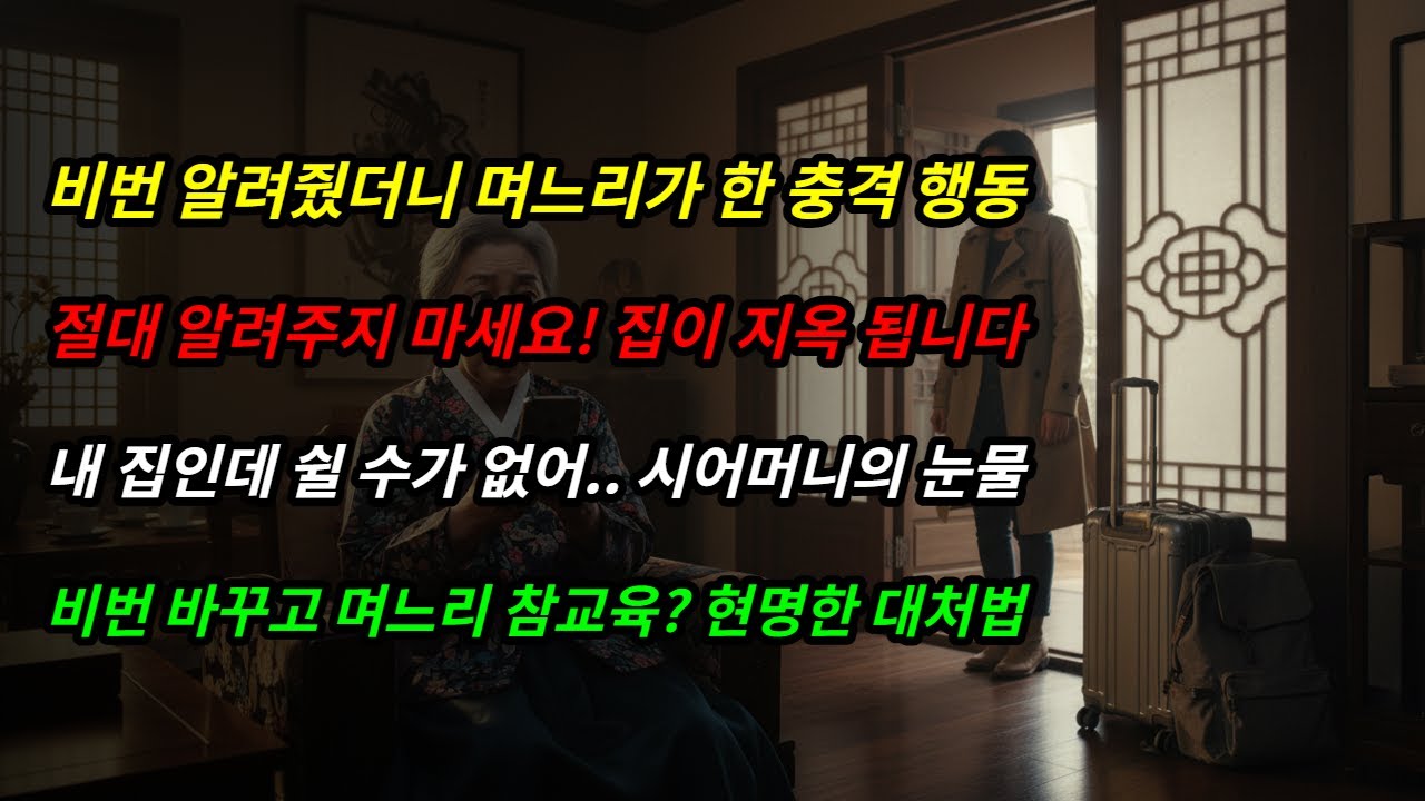며느리에게 현관 비번 알려줬다가 피눈물 흘린 사연