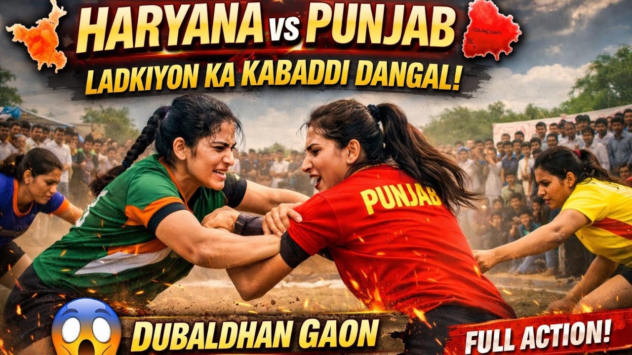 Haryana vs Punjab Girls Kabaddi Match 😱 | Dubaldhan Gaon Mein Zabardast Mukabla