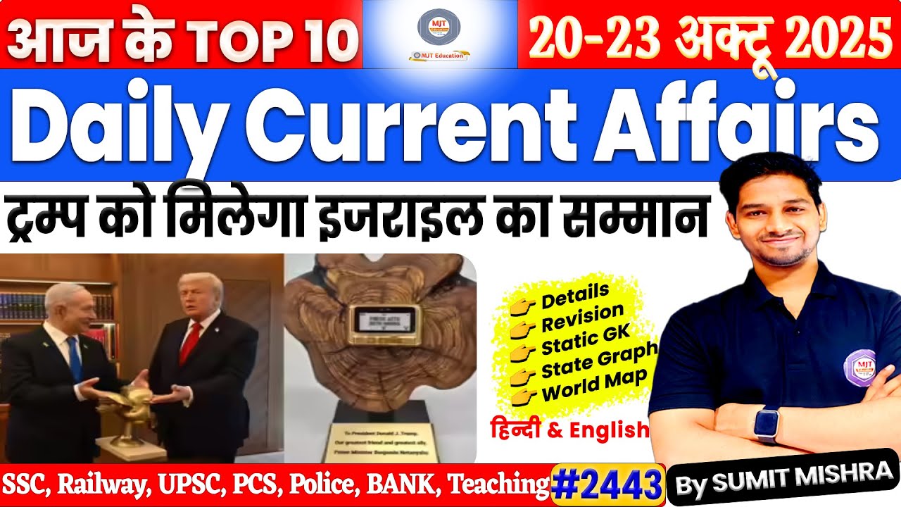 20- 23 October 2025 Current Affairs | Daily Current Affairs 2025 | Today Current Affairs, 23 Oct,MJT