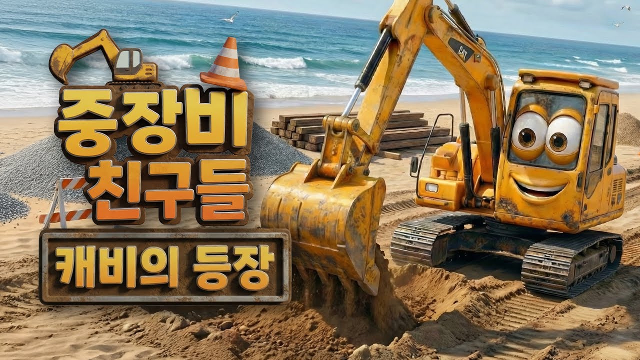 중장비 친구들 1화 🚜 포클레인 캐비의 등장! | 땅 파기 대장 캐비 이야기