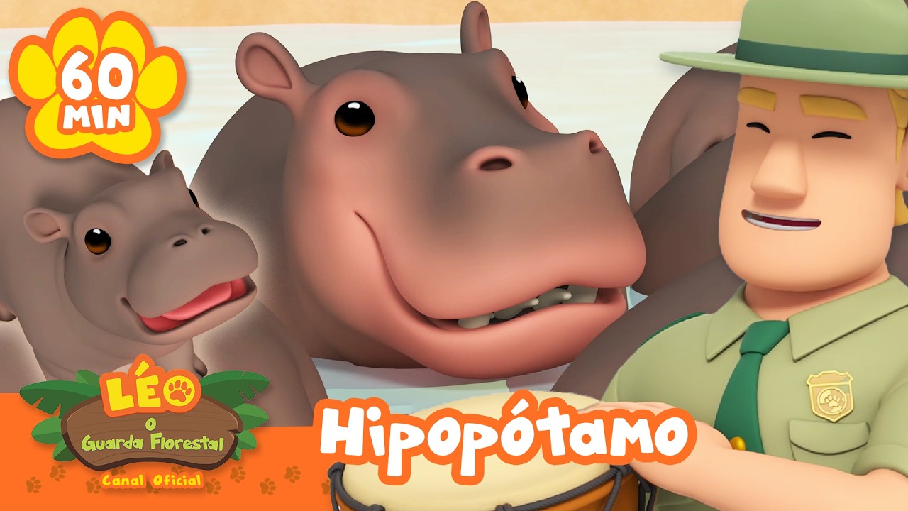 Hipopótamos famintos encontram comida? | Dia do Hipopótamo | Leo, O Guarda Florestal | Animação
