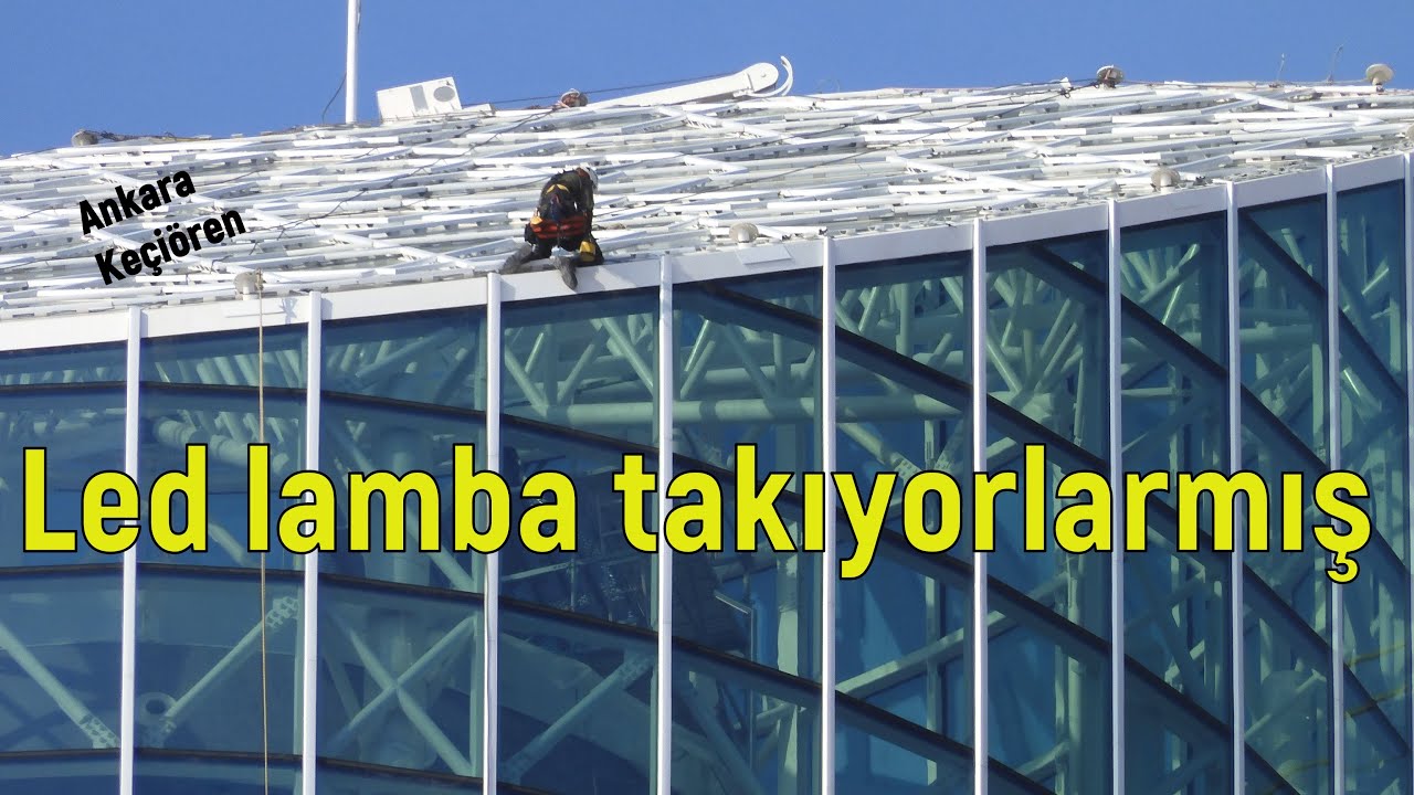 Atatürk Cumhuriyet kulesinde led takma çalışması (25.02.2024)