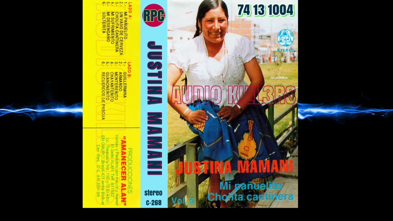 🇧🇴🇧🇴 JUSTINA MAMANI DEL AÑO 1994 CASSETTE ORIGINAL ALBUM COMPLETO 74 13 1004