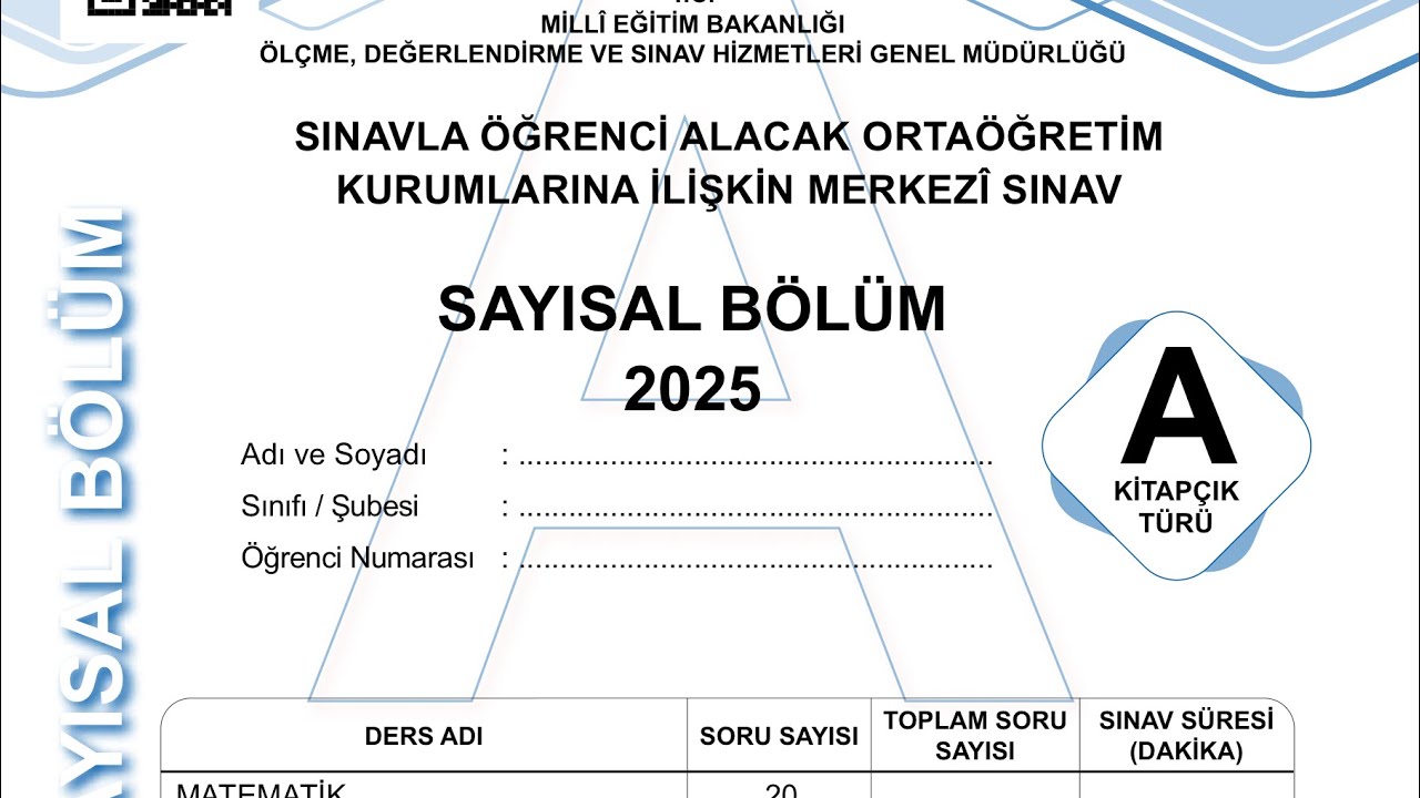 LGS 2025 MATEMATİK SORULARININ ÇÖZÜMLERİ