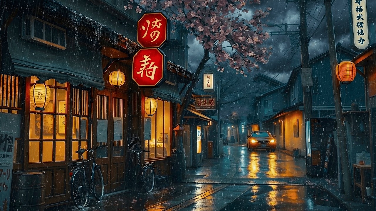 Rainy Tokyo Streets 🌧️ Calm Lofi Rain Sounds for Relaxing & Sleeping