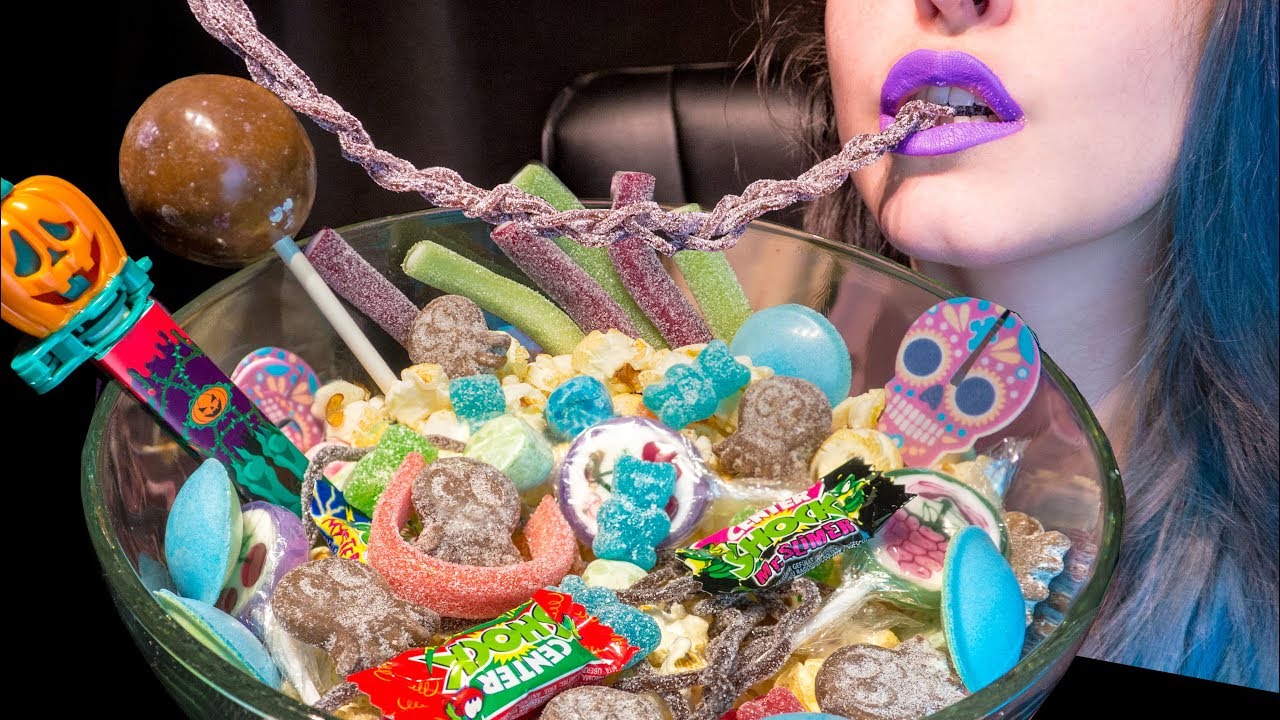 ASMR: German Halloween Candy | Jelly Sour Sweets Lollipop 🎃 ~ Relaxing [No Talking|V] 😻