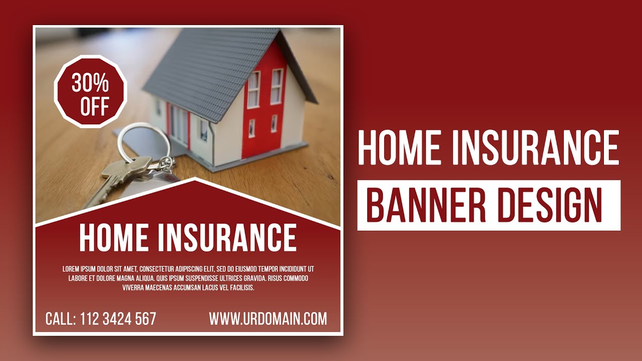 How to make Home Insurance Banner Design in Photoshop | Photoshop Tutorial