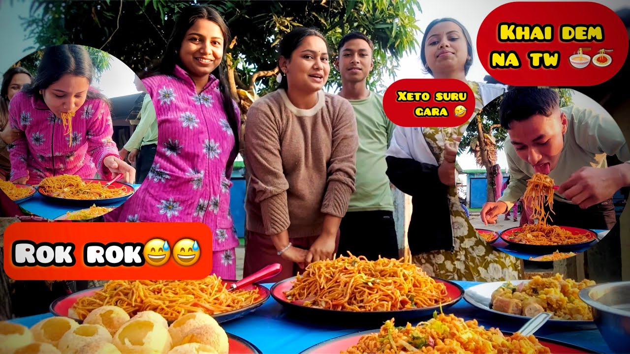 New food🍝 challange 🌶️😅game ramilo  vo game khelda didi , vai , baini haru sanga 😅😅
