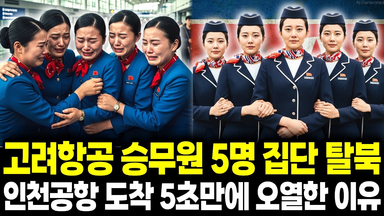 “죽어도 같이 죽자 맹세했습니다” 고려항공 승무원 5명 집단 탈북, 인천공항 도착 5초만에 오열한 이유 [AI 드라마]