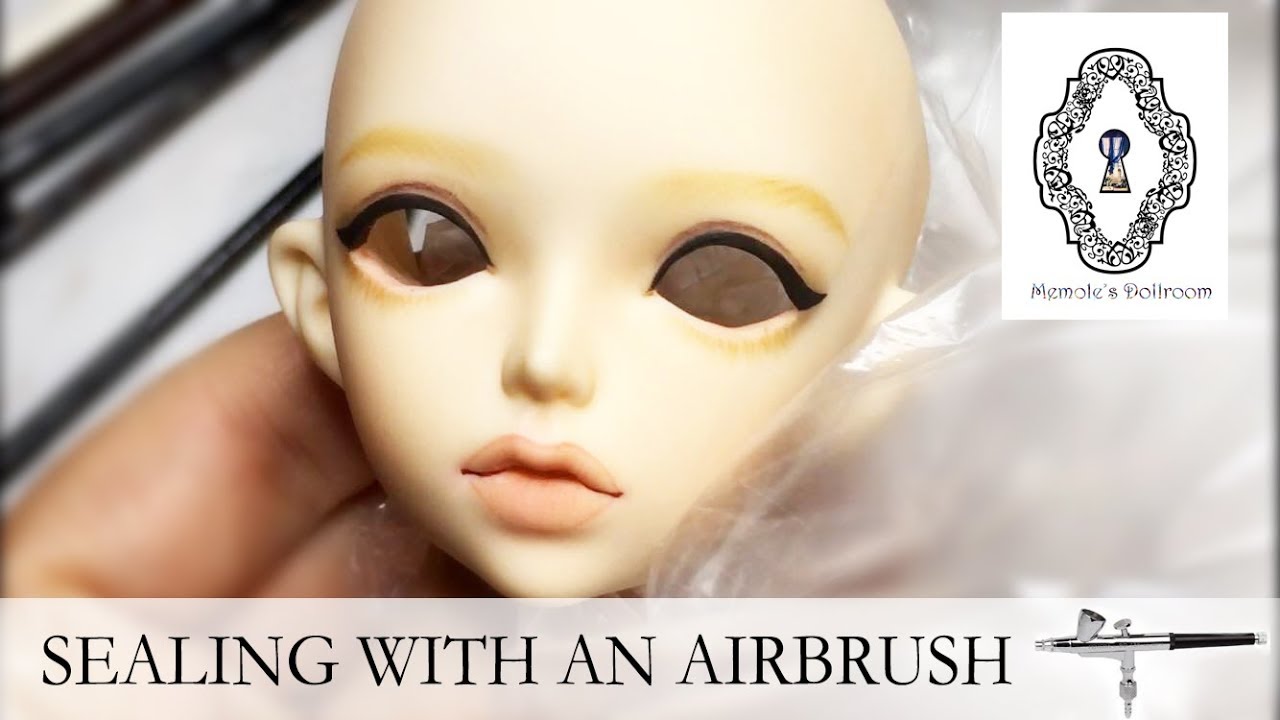 Memole's Dollroom tutorials: Sealing a bjd face up using an airbrush