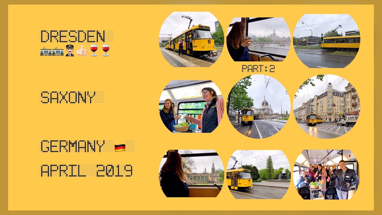 Tatra tram City Tour (Wine tram) / Dresden / Germany / Tatra-Stra&szlig;enbahn-Stadtrundfahrt (Weinbahn)