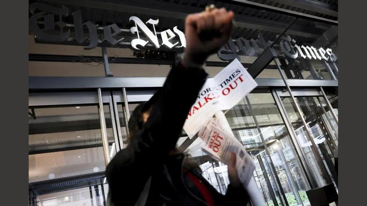 Journalists and other employees of the New York Times are on 24-hour strike.