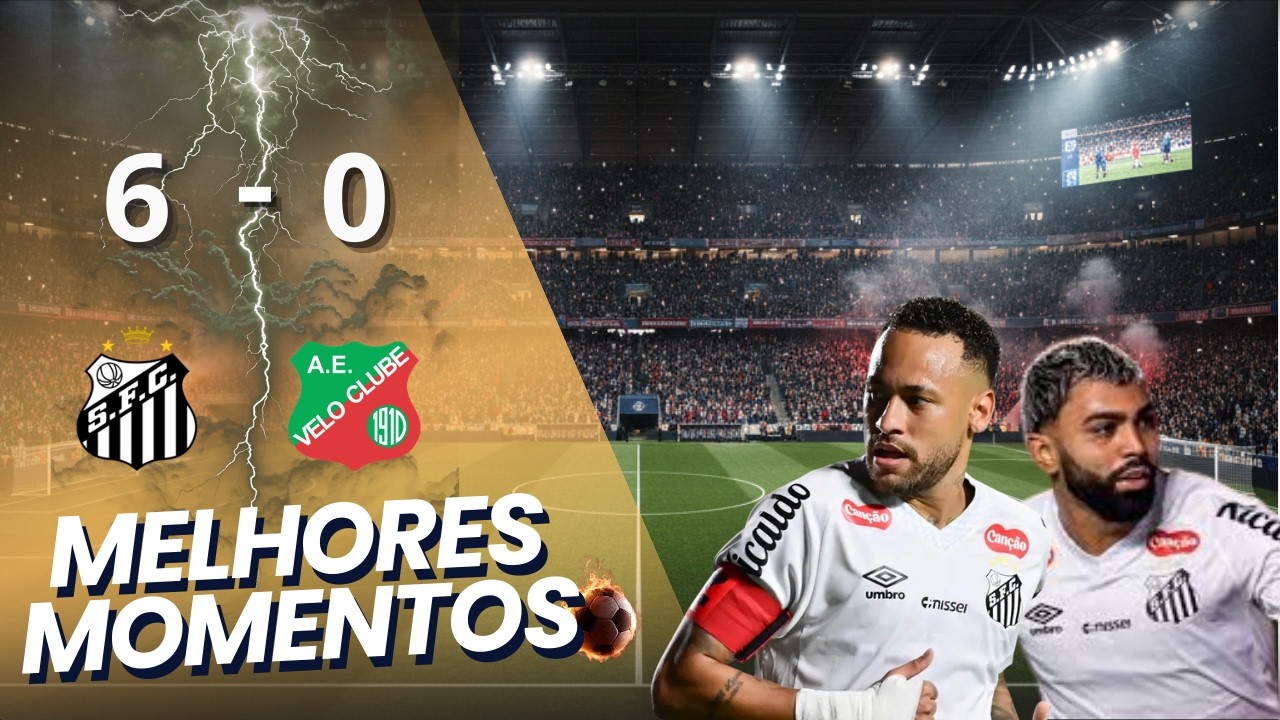 NEYMAR EM CAMPO: PASSES E ASSISTÊNCIA | SANTOS 6 X 0 VELO CLUBE | MELHORES MOMENTOS