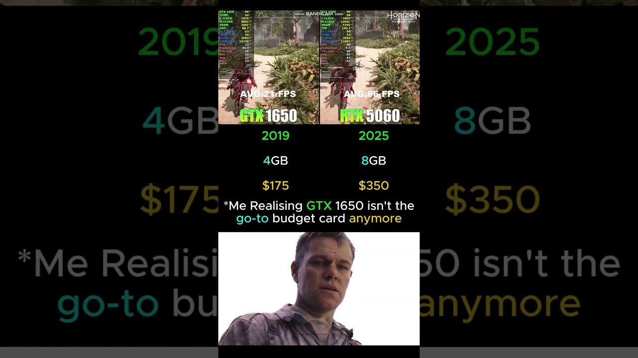 RTX 5060 vs GTX 1650 #gaming #graphicscard #rtx #tech #pc #pcbuild #amd #nvidia #intel