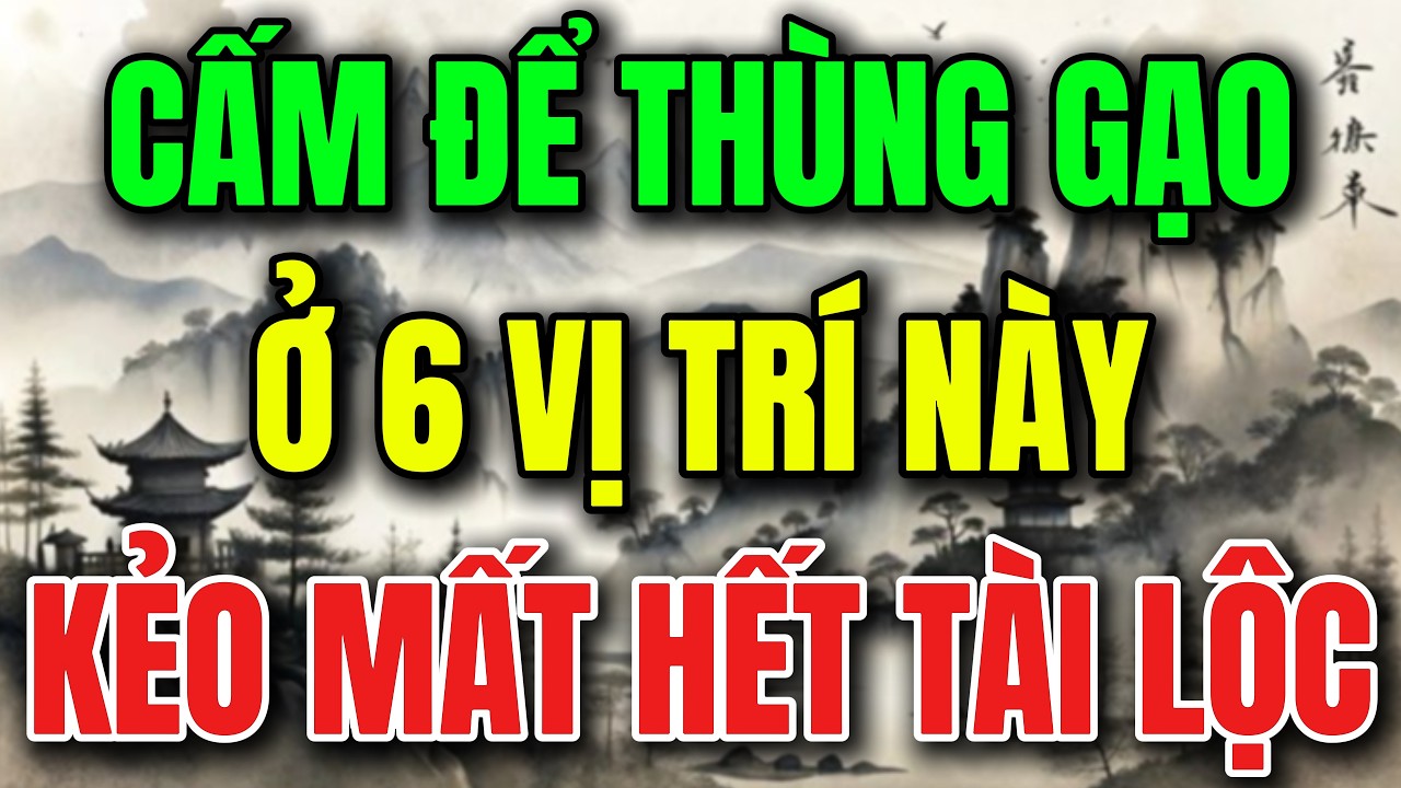 6 VỊ TRÍ ĐẶT THÙNG GẠO, VỠ NỢ LỤI BẠI, NGHÈO MẠT KIẾP - Lời Phật Dạy! #loiphatday #phongthuy
