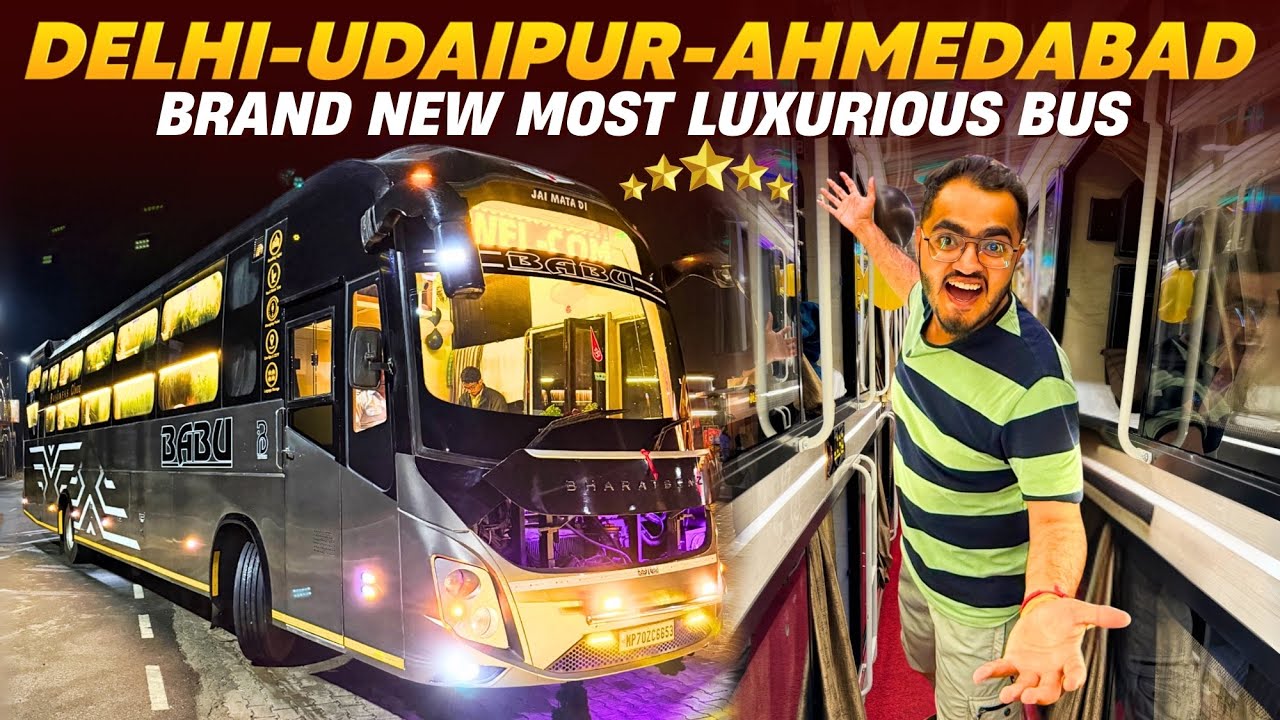 Brand New Most Premium Bus Delhi to Ahmedabad via Udaipur with On-board Washroom
