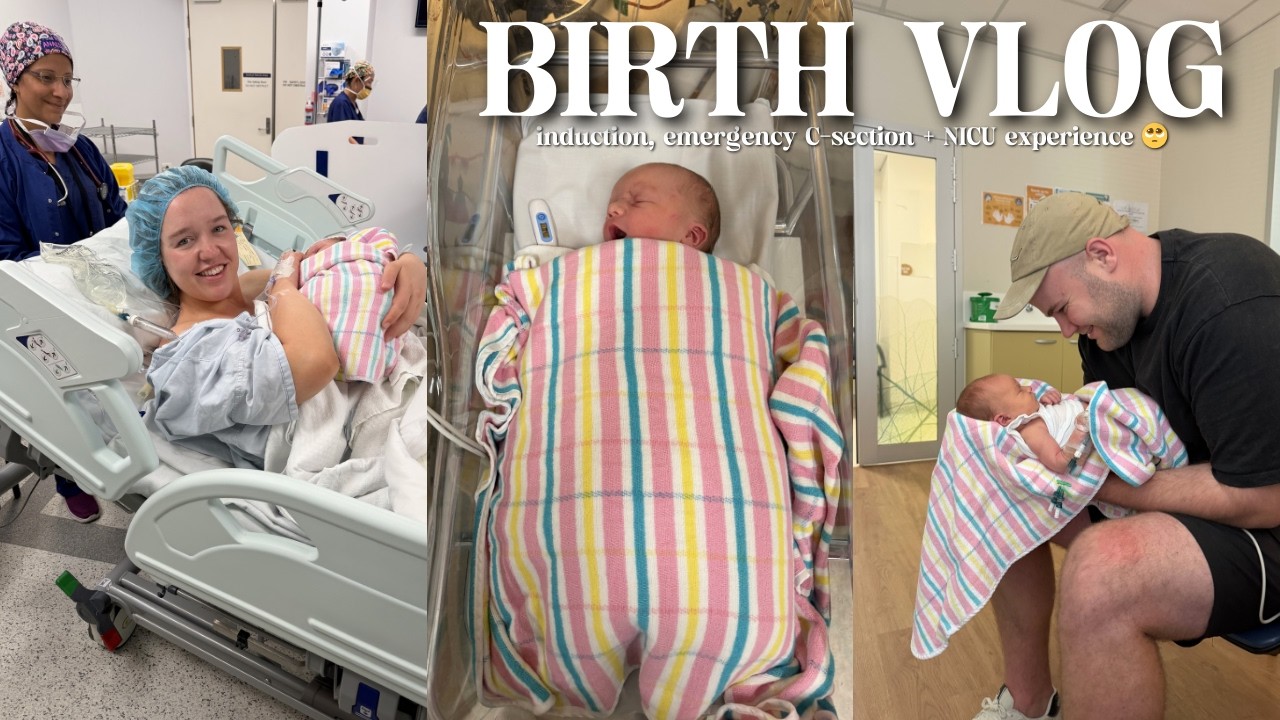 BIRTH VLOG *raw & emotional* induction at 41 weeks, emergency c-section + NICU experience 🥺🩵