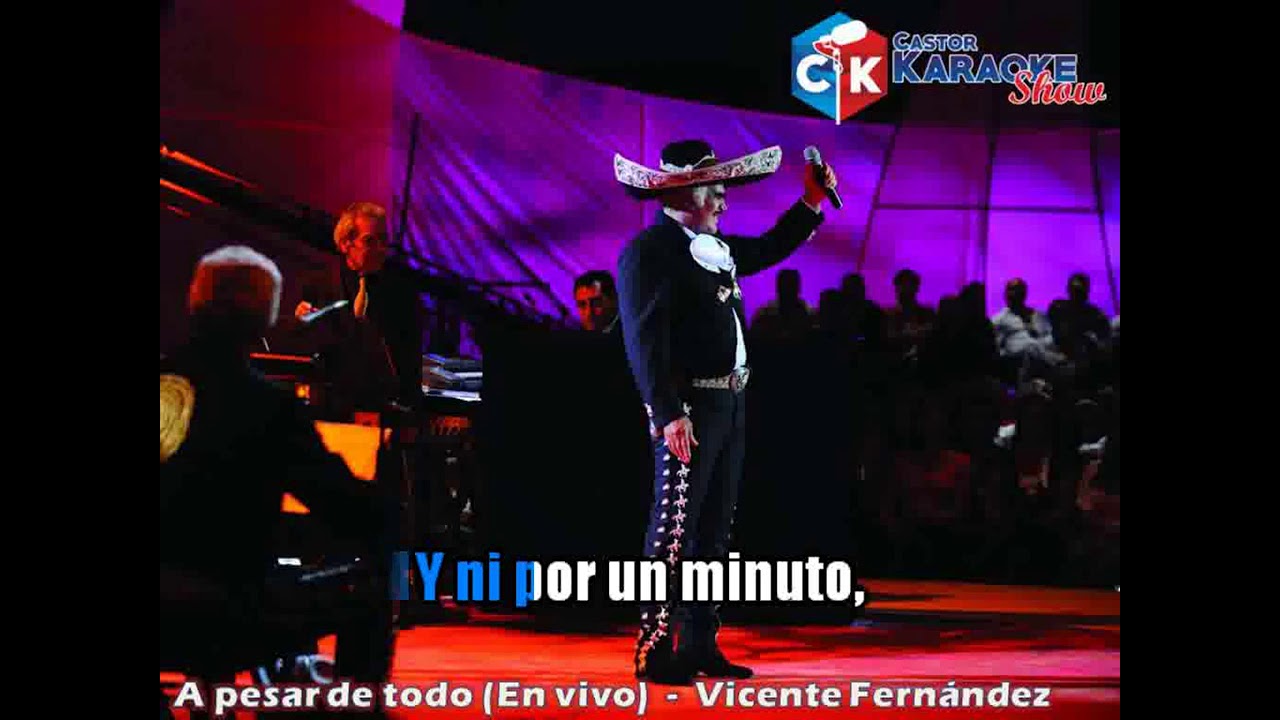 karaoke a pesar de todo en vivo   vicente fernandez