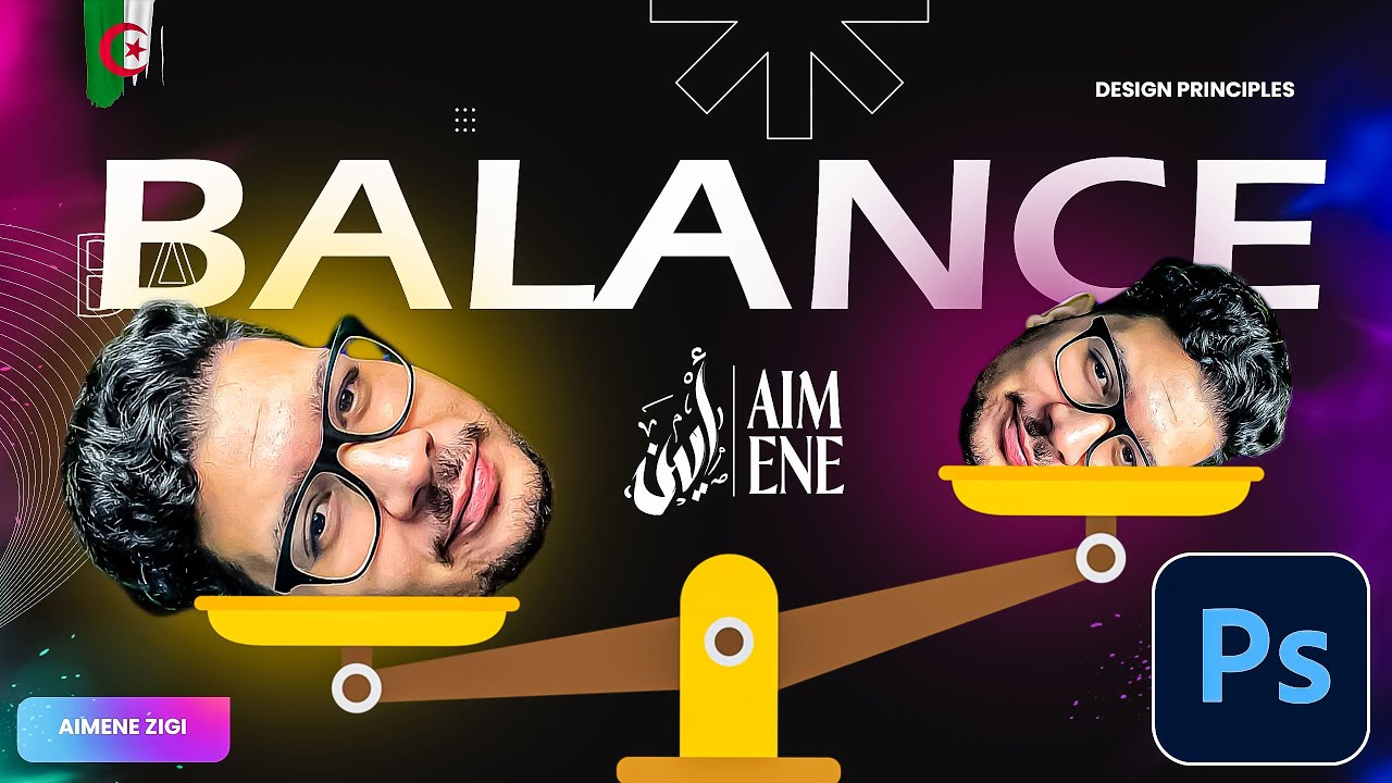 مبادئ تصميم الجرافيك - التوازن - Balance Design principles