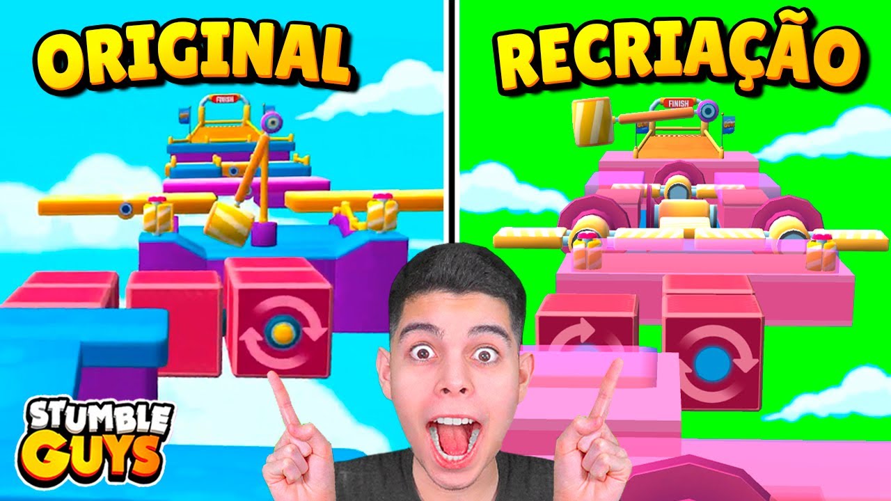 RECRIEI MAPAS NO MODO CRIATIVO DO STUMBLE GUYS!