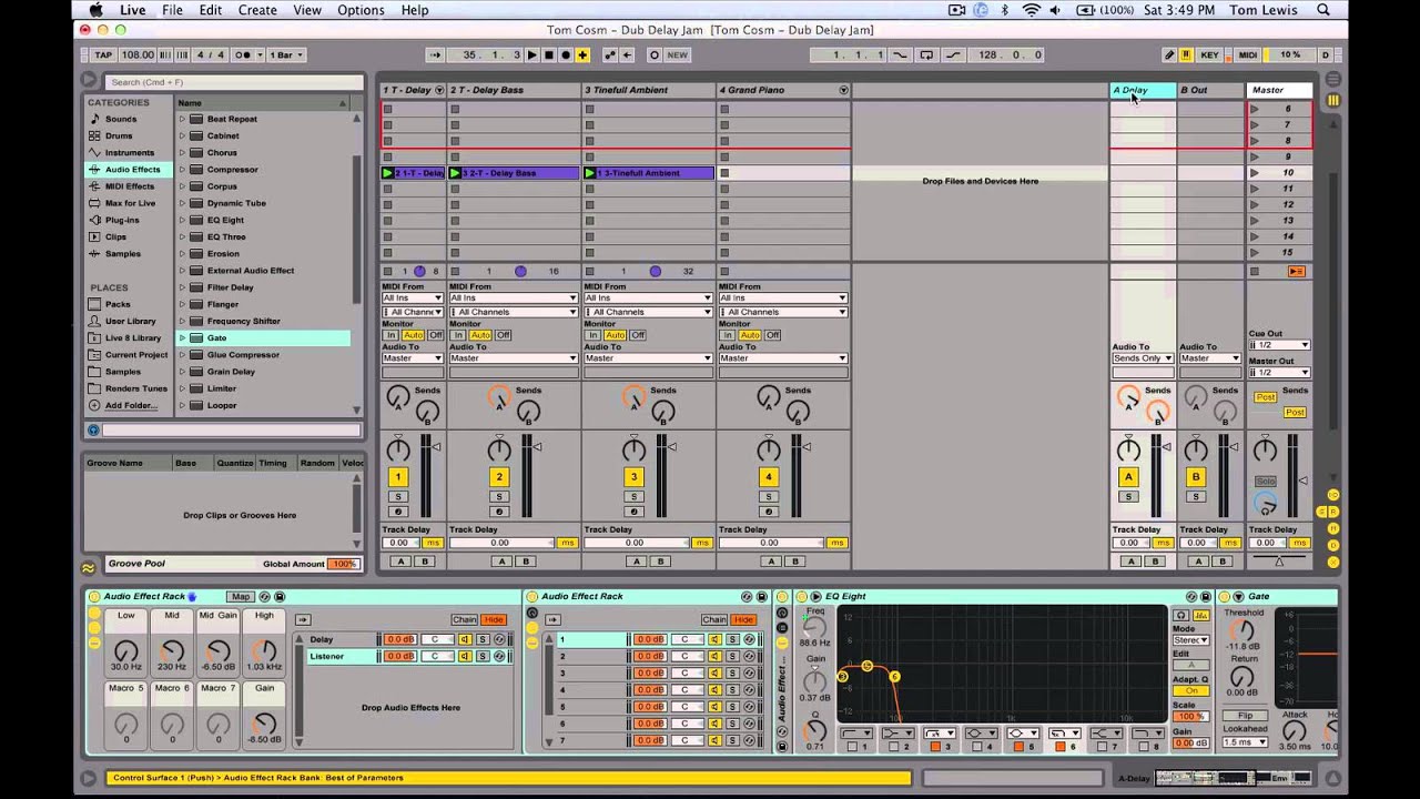 Экспериментальное объяснение расширенной задержки Ableton Live Dub