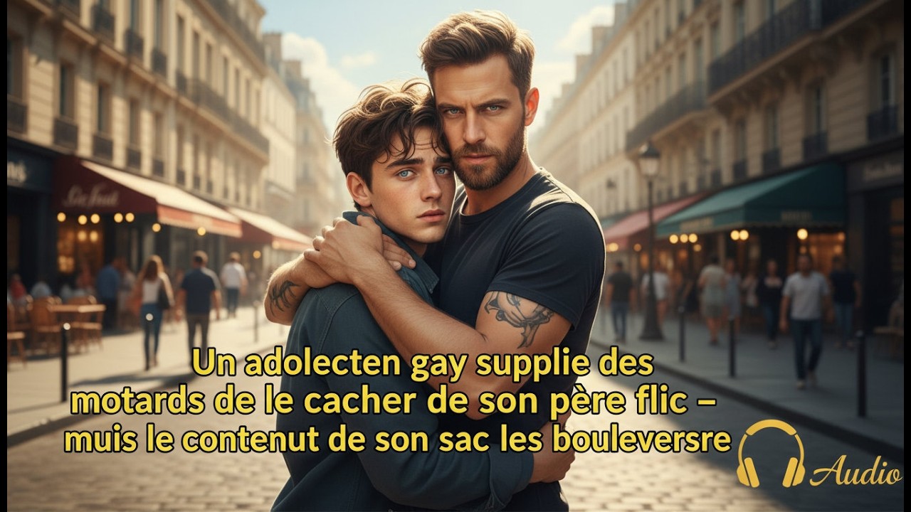 Adolescent gay supplie motards de le cacher de son père flic –mais le contenu de son sac les ébranle