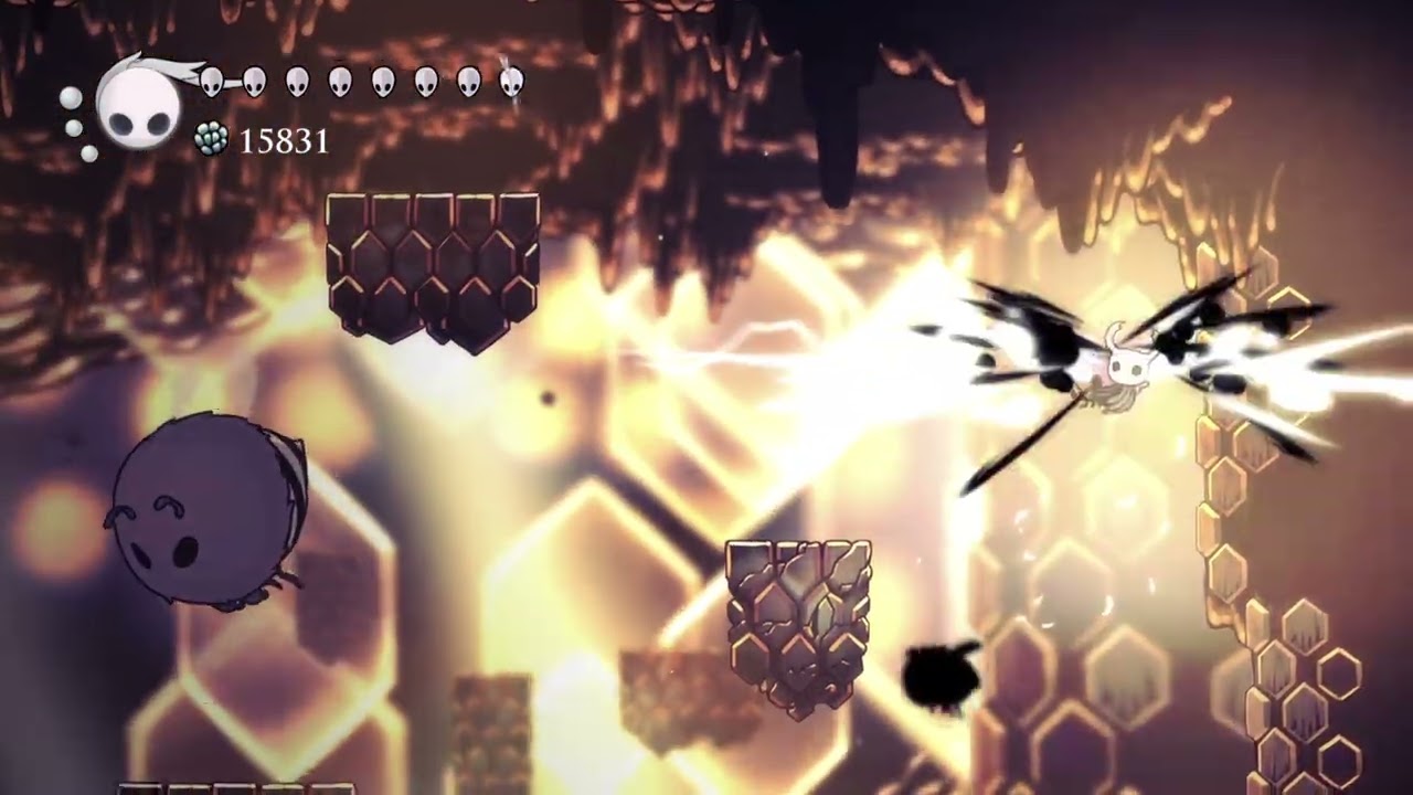 Hollow Knight matando o cavaleiro da colmeia